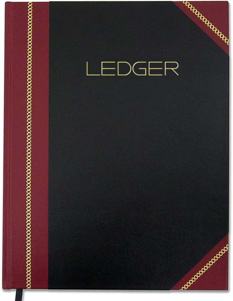 BookFactory Ledger Book/Professional Accounting Ledger/ 4 Column Ledger Notebook Four Columns 100 Pages, 8'' x 10'', Two Toned Cover, Section Sewn Hardbound (Made in USA) - Image 1